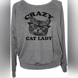 Skip N' Whistle Crazy Cat Lady Raglan Sweatshirt